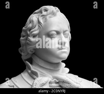 Peter the Great marble portrait bust Stock Photo