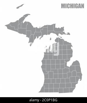 Michigan County Map Stock Vector