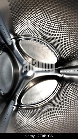 Drum of the washing machine inside Stock Photo