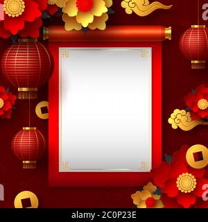 Chinese New Year banner. Stock Vector