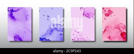 Splash brush watercolor design on Multicolored background. Stain artistic hand-painted vector, template design used for greeting, banner, poster, card Stock Vector