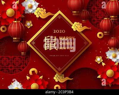 Happy Chinese New Year 2020. Stock Vector