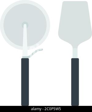 Tools for pizza vector flat isolated Stock Vector