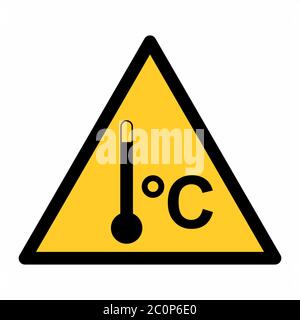 High temperature warning sign Stock Vector