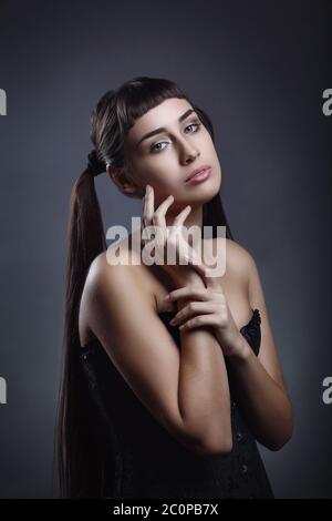 Beauty portrait of a young woman. Make up and fashion Stock Photo