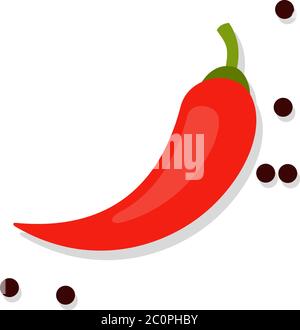 Red chili and black pepper vector flat isolated Stock Vector