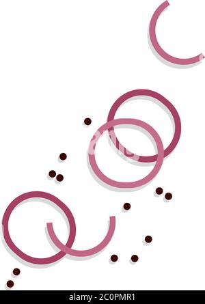 Onion rings and peppercorns vector flat isolated Stock Vector
