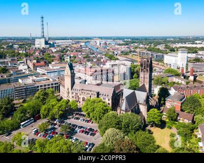 Duisburg city aerial panoramic view in Germany Stock Photo