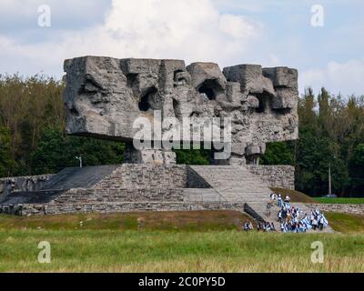 LUBLIN, POLAND - CIRCA 2014: Monument in Majdanek concentration camp established in Lublin during the German occupation of Poland World War II.
