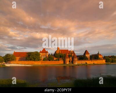 Teutonic Castle in Malbork (Marienburg) in Pomerania (Poland) Stock Photo