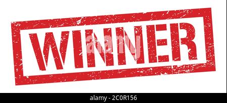 WINNER red rectangle grungy stamp Stock Photo - Alamy