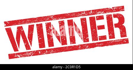 WINNER red rectangle grungy stamp Stock Photo - Alamy
