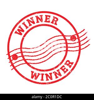 WINNER red round grungy stamp Stock Photo - Alamy
