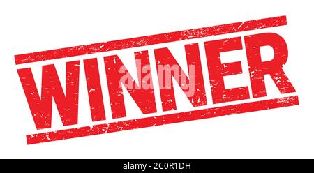 WINNER red grungy rectangle stamp Stock Photo - Alamy