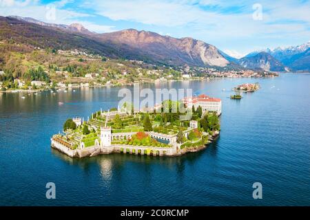 GARDEN OF ISOLA BELLA (aerial View). Borromean Islands, Lake Stock ...