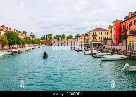Peschiera del Garda is a town and comune located at the Garda lake in Verona province in Italy Stock Photo