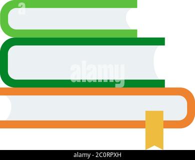Three books in a pile vector flat isolated Stock Vector