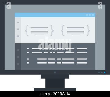 Flat computer monitor icon vector isolated Stock Vector