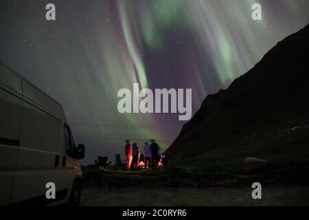 Northern lights in Lofoten. Stock Photo