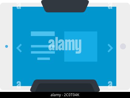 Electronic tablet in holder flat icon vector isolated Stock Vector