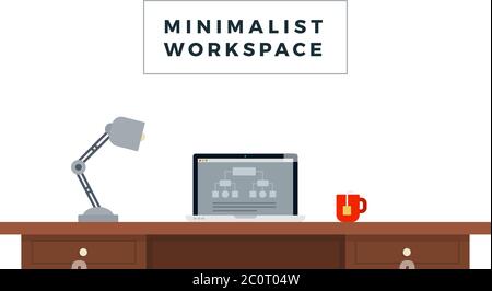 Minimalist Workspace flat icon vector isolated Stock Vector