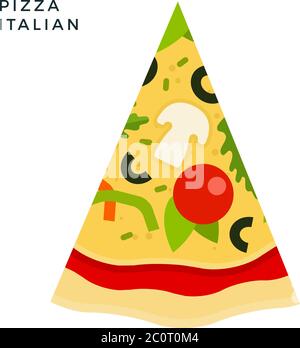 Italian Pizza flat icon vector isolated Stock Vector