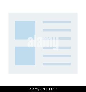 Website web page with icons, images and text flat icon vector isolated. Stock Vector