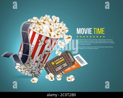 Cinema and movie poster design. Stock Vector
