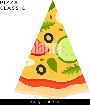 Classic Pizza flat icon vector isolated Stock Vector