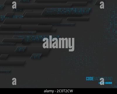 Binary code digital technology concept. Stock Vector