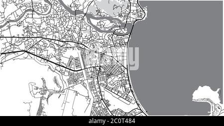 Urban vector city map of Nha trang, Vietnam Stock Vector