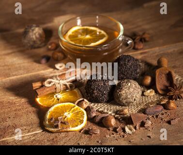 Homemade cookies with cup of tea Stock Photo
