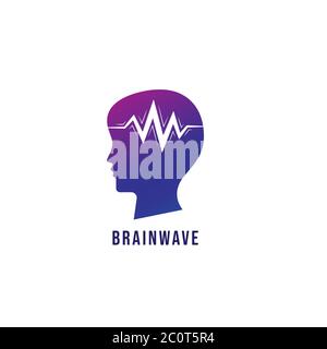 Brainwave Logo Design Template. Silhouette Of A People Head With Signal ...