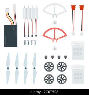 Drone Spare Parts Kit vector illustration in a flat design Stock Vector