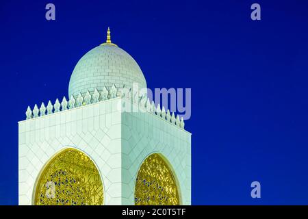 sheikh zayed grand mosque during coronavirus outbreak, oriental decoration in abu dhabi grand mosque, middle east Stock Photo