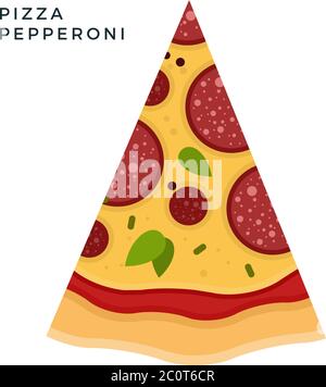 Pepperoni Pizza flat icon vector isolated Stock Vector