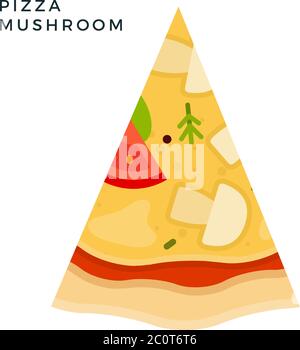 Mushroom Pizza flat icon vector isolated Stock Vector