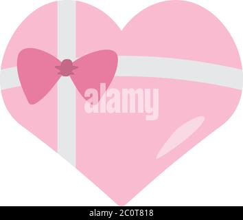 Heart shape gift box graphic design template vector isolated Stock Vector