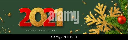 2021 Happy New Year banner. Stock Vector