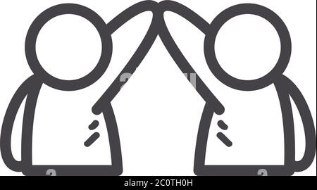 Avatars persons friends line style icon set design of friendship and ...