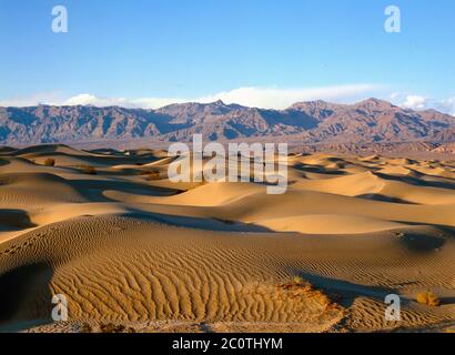 The Mesquite Sand Dunes in Death Valley National Park in California USA Stock Photo
