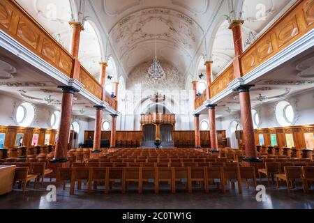 ZURICH, SWITZERLAND - JULY 08, 2019: St. Peter is one of main churches of the old town of Zurich in Switzerland, besides Grossmunster and Fraumunster Stock Photo