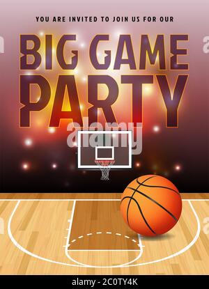 Basketball Big Game Party Illustration