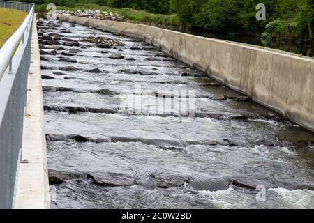 River Bandon or Bandon River Fish Ladder Drought Conditions West Cork Ireland Stock Photo