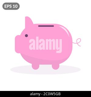 Piggy bank classic symbol isolated on white background Stock Vector