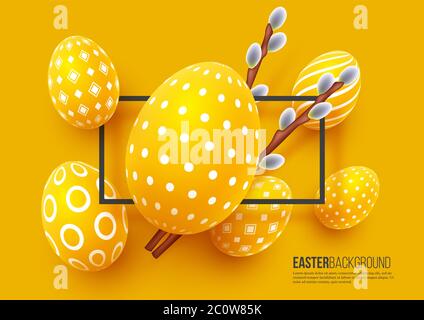 Abstract Easter yellow background. Stock Vector