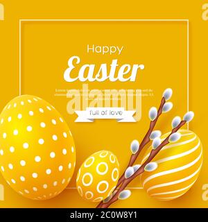 Abstract Easter yellow background. Stock Vector
