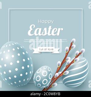 Abstract Easter blue background. Stock Vector
