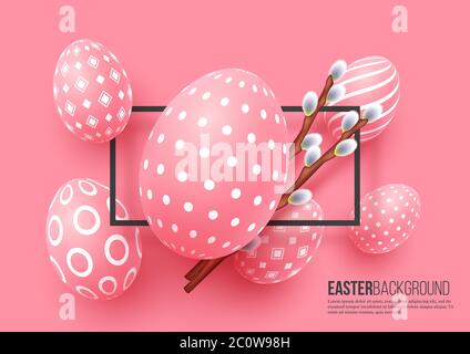 Abstract Easter pink background. Stock Vector