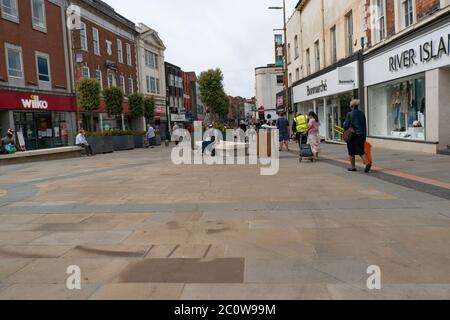 Dudley town centre during Coronavirus Pandemic, May 2020.  Social distancing. UK Stock Photo